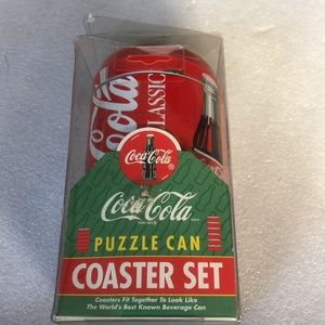 Vintage 1995 Coca-Cola Classic Puzzle Can Set of 6 Coasters.